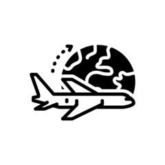 Black solid icon for international