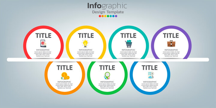 Timeline infographic design template. Creative concept with 7 steps.