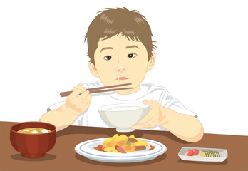 ごはんを食べている子供