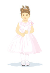 七五三のドレスを着た子供