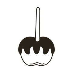 sweet caramel in apple line style icon