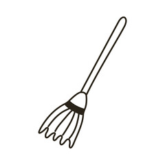 witch broom line style icon