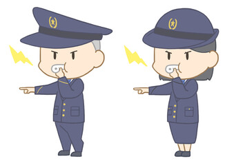 警告をする警察官