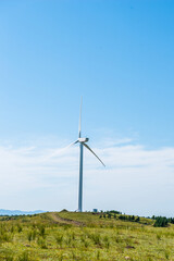 Wind turbines on the grassland