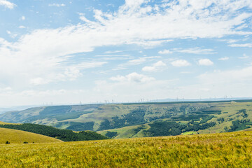 Wind turbines on the grassland