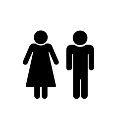 man and woman icon flat stock illustration isolated sign wc