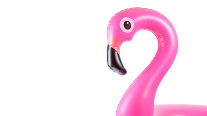 Flamingo icon. Pink pool inflatable flamingo for summer beach isolated on white background. Trendy summer concept.