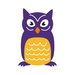 halloween owl bird flat style icon