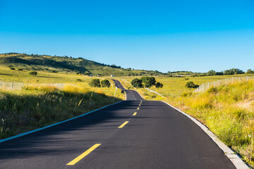 Winding asphalt road
