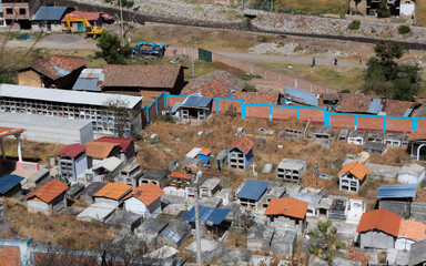 Obraz premium A cemetery in the town.