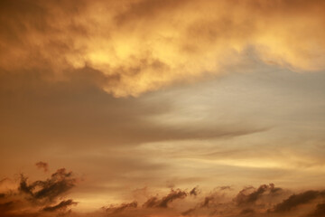 The sky with clouds in the morning, evening.
