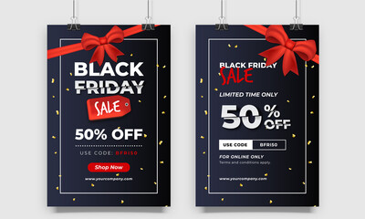 Gradient Black Friday sale poster design with futuristic style