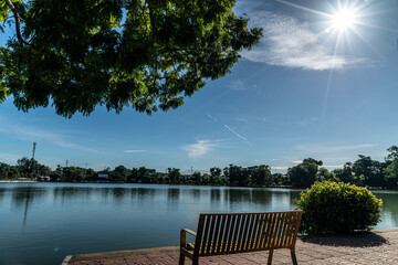 bench on the river