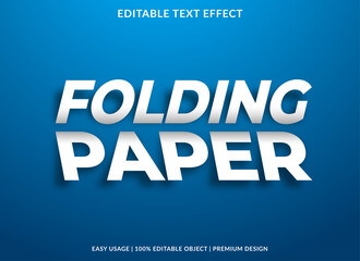 folding paper text effect template with realistic and bold style use for brand tagline or product logo