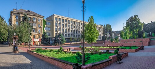 Theater square in Zaporozhye, Ukraine