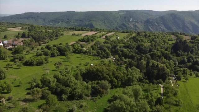 Streuobstwiesen, gef&auml;hrdeter Lebensraum im Rheintal bei Boppard-Buchenau
