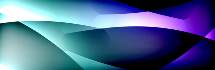 Fluid gradient neon color waves, vector abstract background