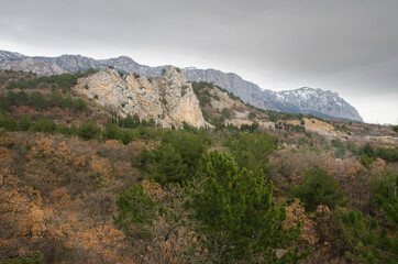 Fototapeta na wymiar View of the Crimean mountains