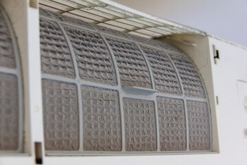 air conditioner cover was removed until visible to air filter waiting clear or repair