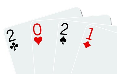 2021 playing cards on a white background	