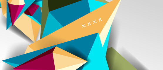 3d low poly abstract shape background vector illustration