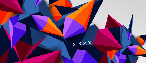 Fototapeta na wymiar 3d low poly abstract shape background vector illustration