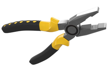 Yellow hand tool pliers for repair and installation