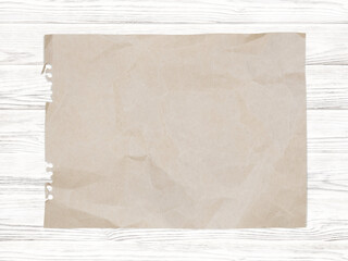 Paper placed on old wooden table