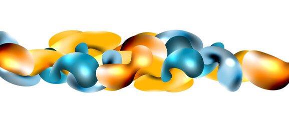 Bubbles abstract background. Liquid splashes on white vector template