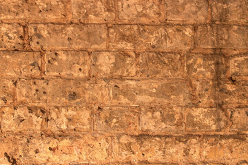 texture of old brick close up