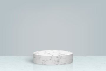 3d minimal scene with marble stone podium, Cosmetic product presentation background