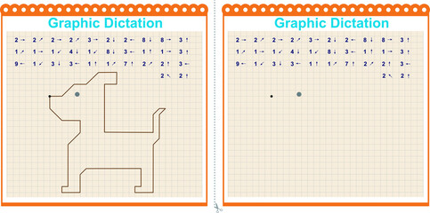 Copy the graphic image. Draw a dog. Worksheet for children