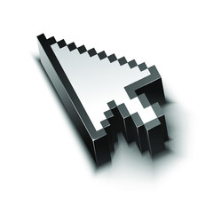 vector 3d style cursor, pixel art style, isolated vector illustration, design for mobile app.
