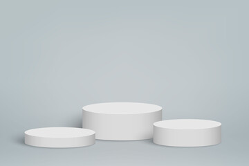 3d minimal scene with white podium, Cosmetic product presentation background