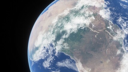 Nightly Earth in the outer space. Abstract wallpaper. City lights on planet. Civilization. 3D render