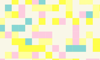 Abstract square pixel mosaic colorful background geometric seamless pattern in pastel colors. 8 bit