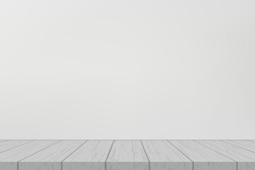 Empty shelf on white wall