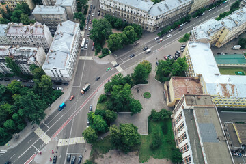 Fototapeta premium Aerial Townscape of Saint Petersburg City. Petrogradsky District