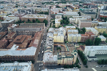 Obraz premium Aerial Townscape of Saint Petersburg City. Petrogradsky District