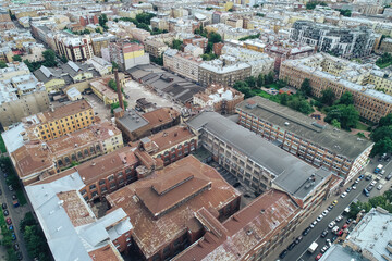 Aerial Townscape of Saint Petersburg City. Petrogradsky District