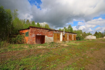 Fototapeta na wymiar abandoned military ruins in the forest