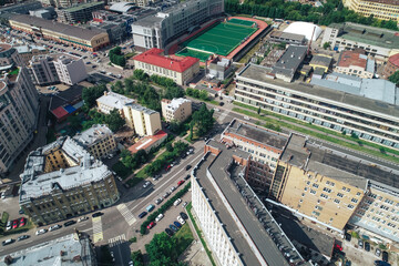 Naklejka premium Aerial Townscape of Saint Petersburg City. Petrogradsky District
