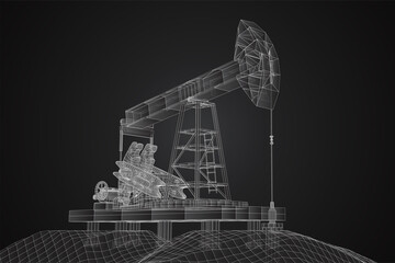 vector 3d oil rigs from polygons and lines