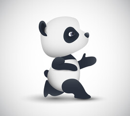 vector cute panda goes in for sports isolated on white background
