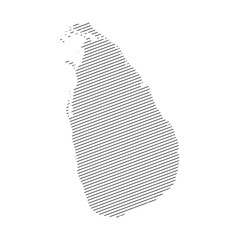 lines map of Sri Lanka isolated on white background