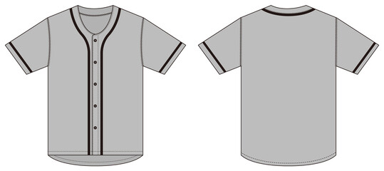 Jersey shortsleeve shirt (baseball uniform shirt) template vector illustration