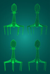 3d model of a bacteriophage, an artificial microorganism for the treatment of deadly diseases. future of medicine
