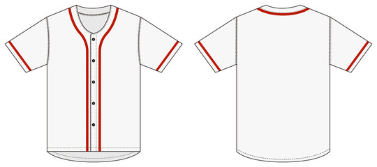 Jersey shortsleeve shirt (baseball uniform shirt) template vector illustration - obrazy, fototapety, plakaty