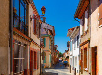 Image of Narrow streets Muret city in Haute-Garonne, southwestern France