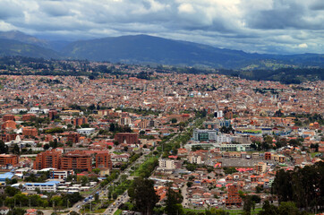 Fototapeta na wymiar Cuenca, Ecuador - Panoramic view from Mirador de Turi